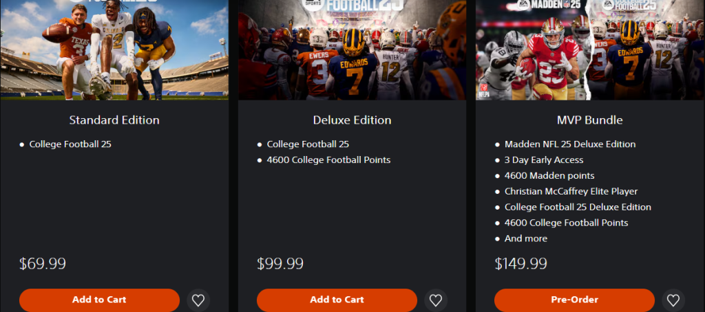 Edition of college football 25